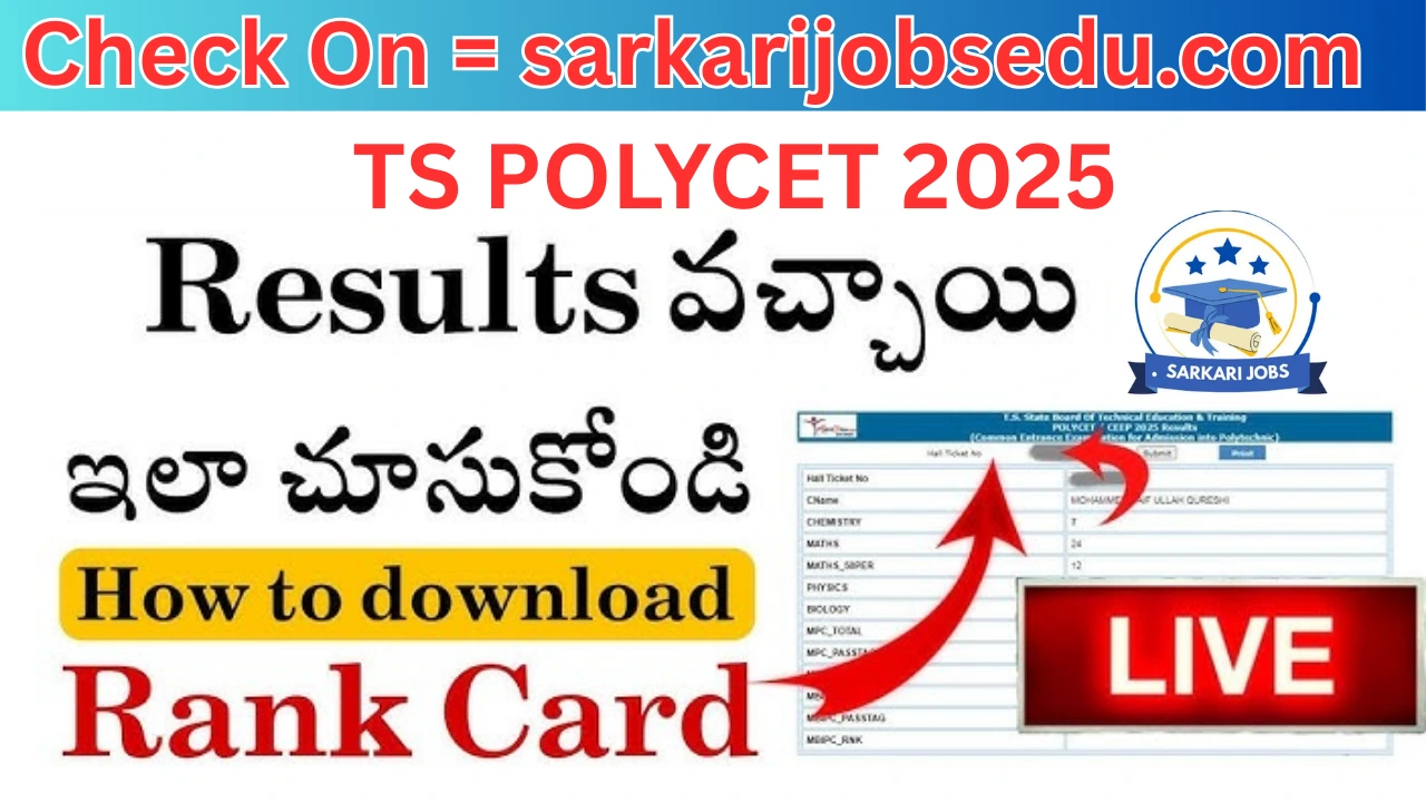TS POLYCET 2025: Result/Rank Card (OUT), Counselling, Admission Process