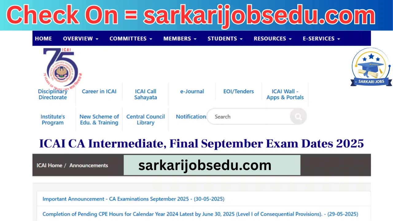 ICAI CA Intermediate 2025: Check CA Final, Foundation September Exam Dates Announced; Check Schedule here