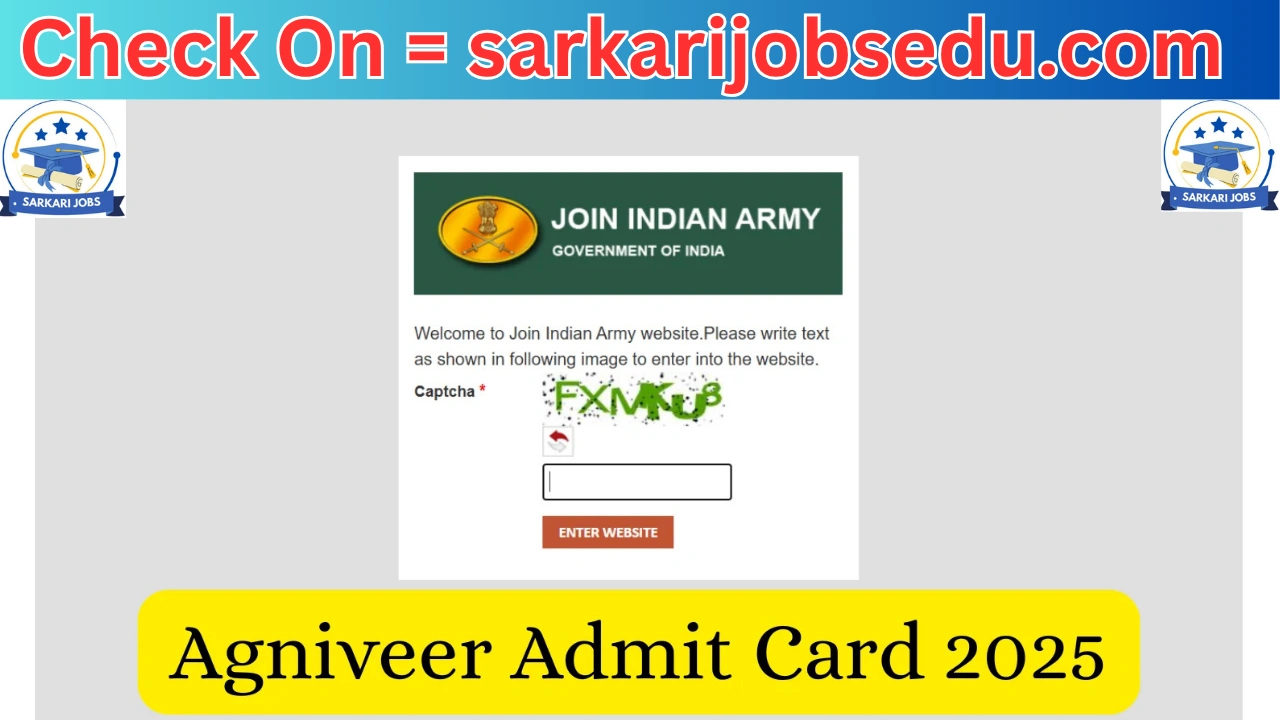 Indian Army Agniveer CCE Admit Card