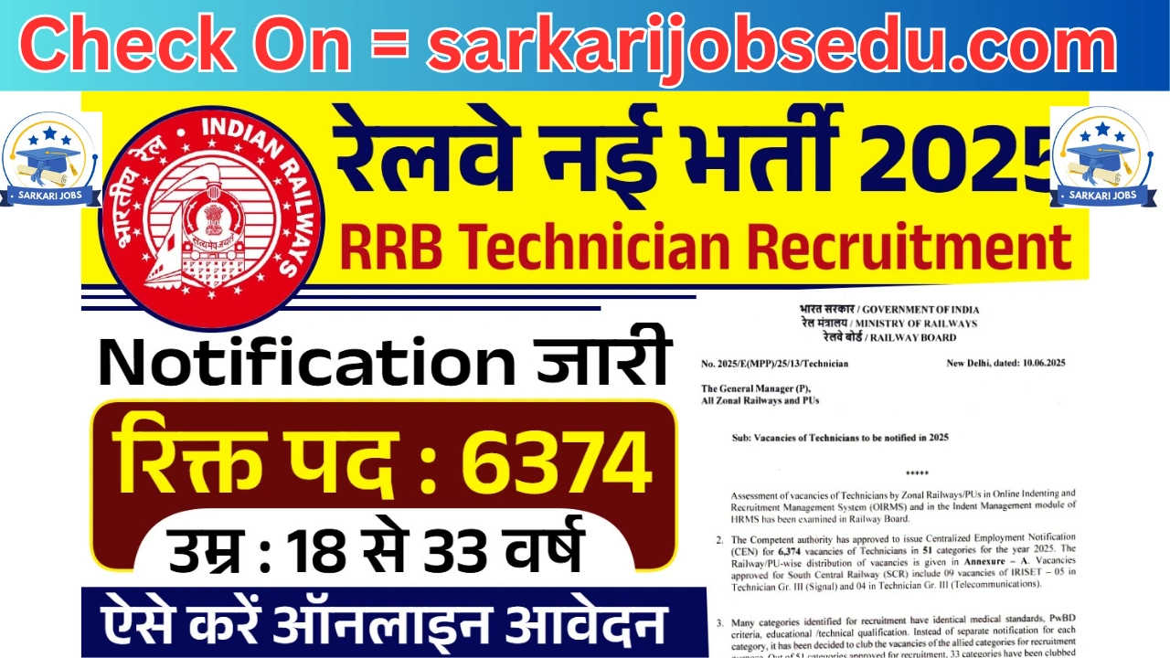 RRB Technician Recruitment 2025