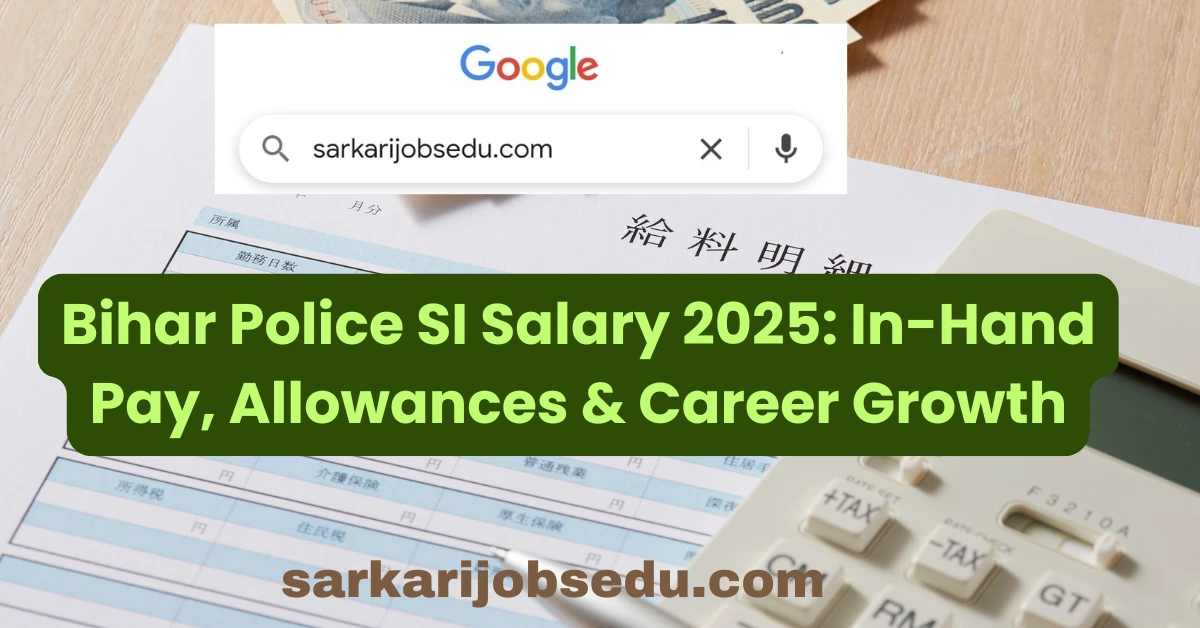 Bihar Police SI Salary 2025: In-Hand Pay, Allowances & Career Growth